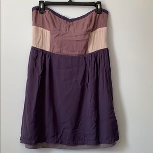 Strapless color block dress